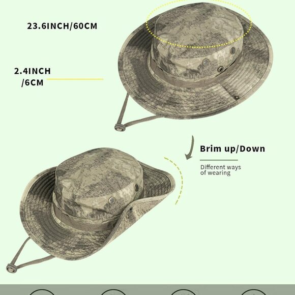 Sun Hats for Men Women Bucket Hat UPF 50+ Boonie Hat Foldable UV Protection Hiki - Picture 3 of 7